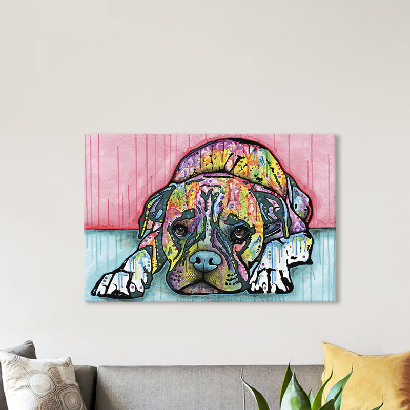 «Lying Boxer», impression sur toile tendue, H 18 po x l 26 po x P 1,5 po, Toile avec cadre flottant noir