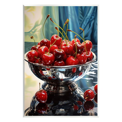 Bowl of Cherries Reflection Wall Plaque Art by RB