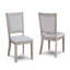 Ensemble de salle à manger 5 pièces Table ronde Chaises rembourrées Mobilier de salle à manger en bois Finition beige bois flottant