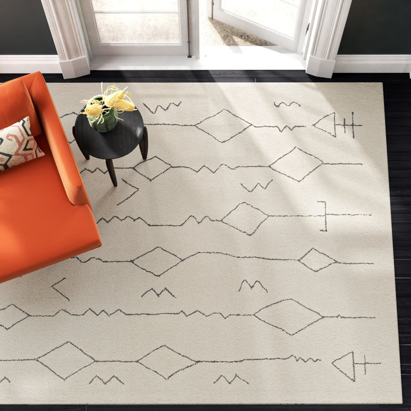 Rectangle Dena Wool Area Rug, Rectangle 6' x 9'
