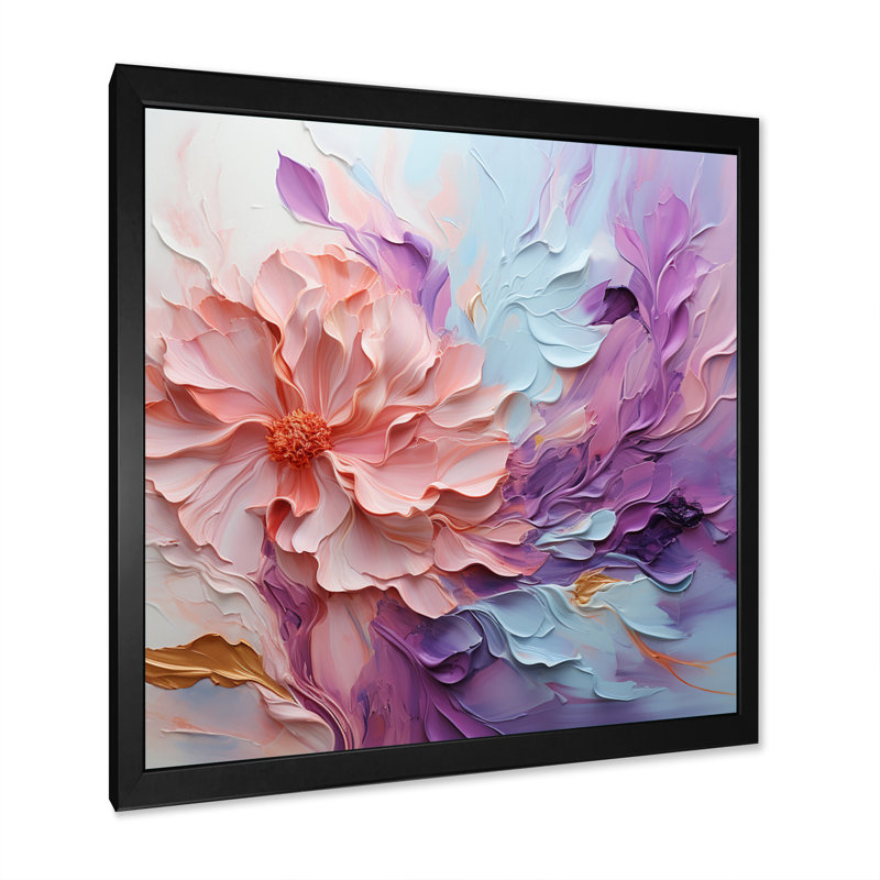 Paysage de rêve tourbillonnant sur toile, Cadre simple noir, H 36 po x l 36 po x P 1,5 po
