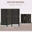 HOMCOM 4 Panel Room Divider, Folding Privacy Screen, 5.6' Room Separator, Wave Fibre Freestanding Partition Wall Divider, Black