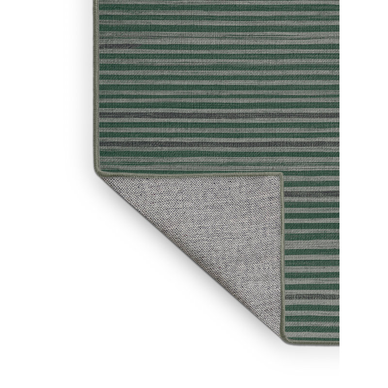 Tapis vert à rayures horizontales lavable à la machine, Carré 5 pi