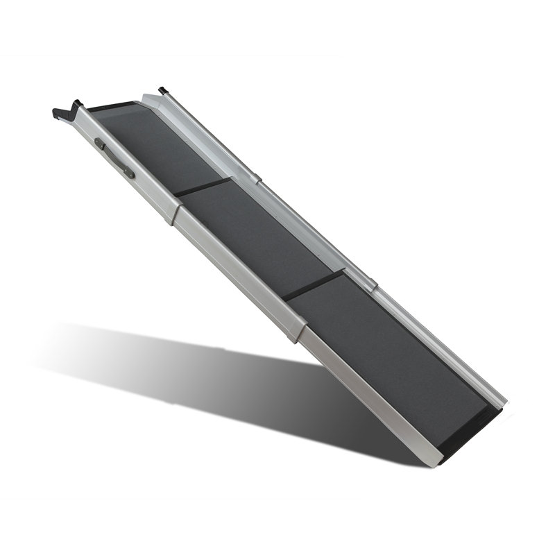 Gray Aluminum Telescoping Dog Ramp for Cars and SUVs