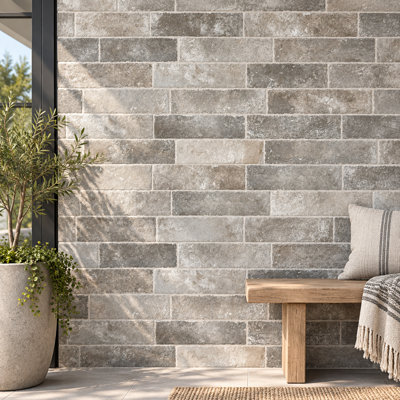 Carreau de porcelaine brique Jerica Terra 3 po x 11 po | Motif texturé aspect brique