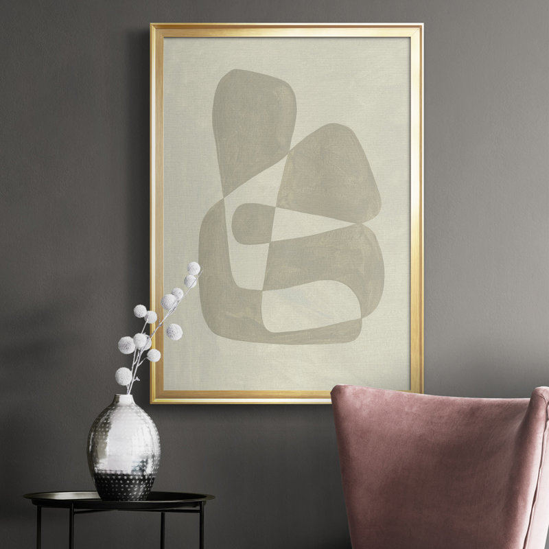 Toile encadrée de qualité supérieure Soft Soft Shape II - prête à être accrochée, H 36,5 po x l 26,5 po x P 1 po, Or