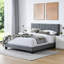 Velvet Platform Bed Frame With Adjustable Headboard-1895139901-1895139875