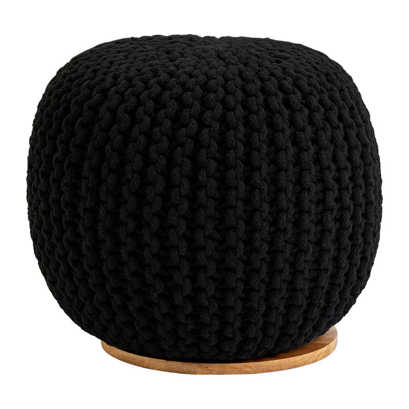 Ingersoll 40cm Wide Round Solid Colour Pouf Ottoman