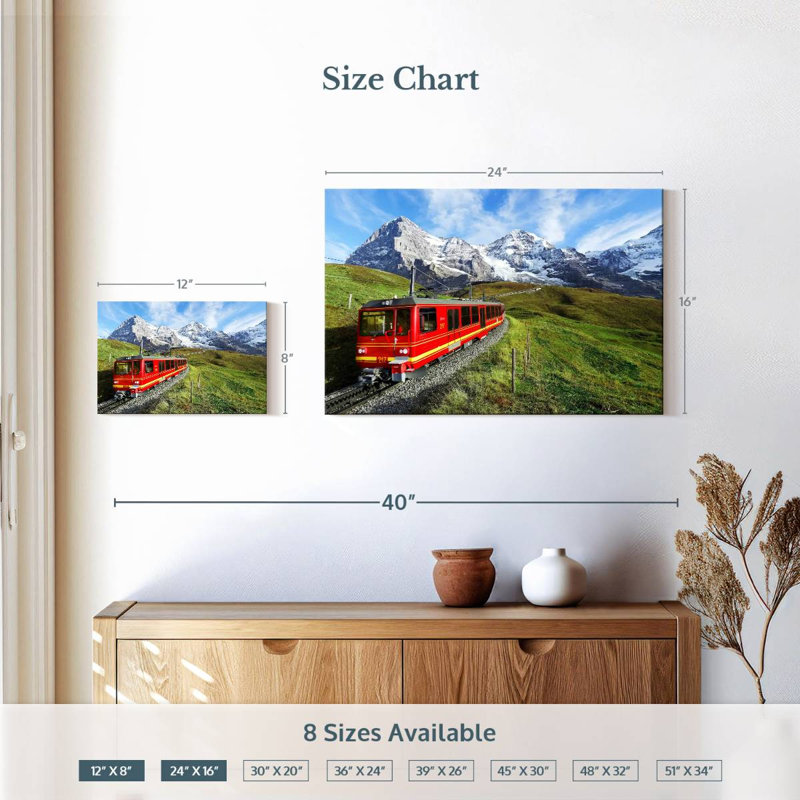 Mehar Bernese Highlands Train, 16" H x 24" W