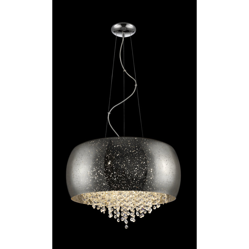 Chu 5 - Light Crystal Pendant, Chrome