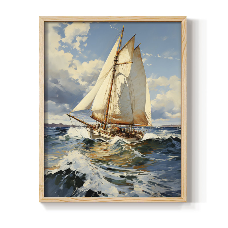 NAUTICAL Series CCCLV Framed Print - Solid Wood, 21" H x 17" W