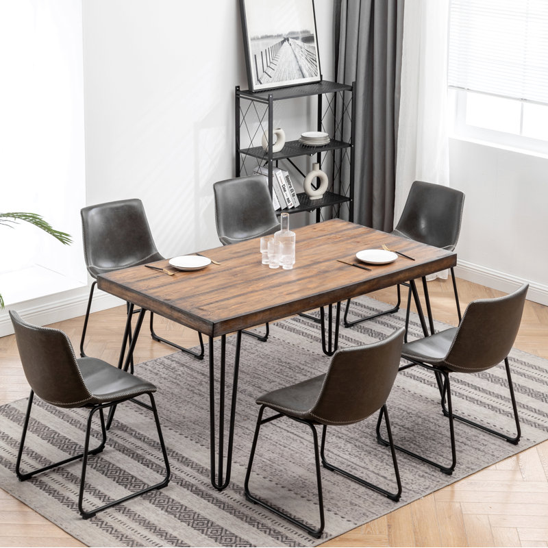 Industrial 7-Piece Dining Set, Natural