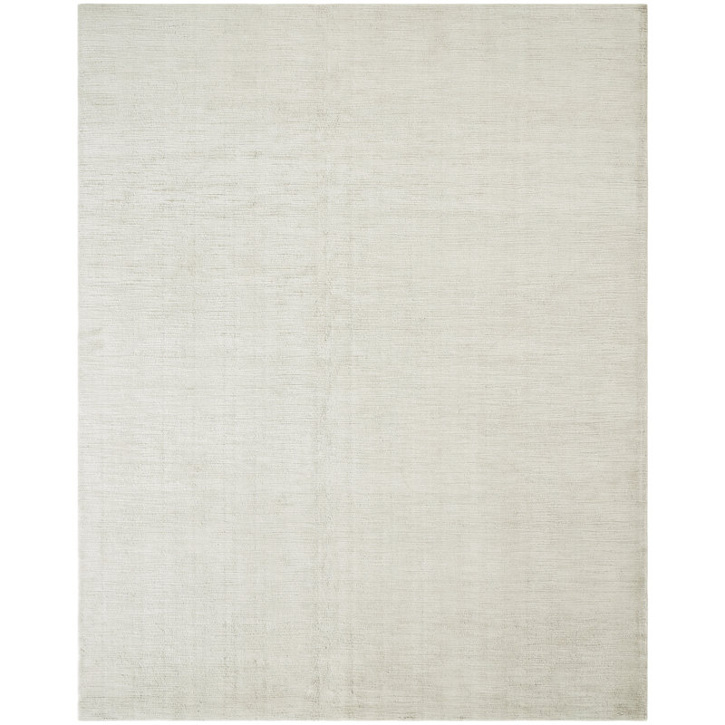 Lumiere Driftwood Natural Silk Hand Loomed Area Rug, Ivory, Rectangle 2' x 3'
