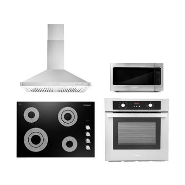 5 Piece Kitchen Package with French Door Refrigerator & 36 Electric Cooktop & Wall Oven Cosmo COS-5PKG-098