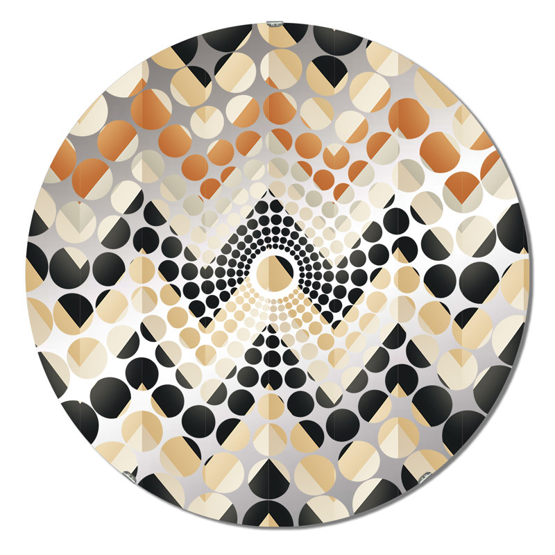 Chevron géométrique - Miroir décoratif à cercles concentriques, 23,6 po x 23,6 po