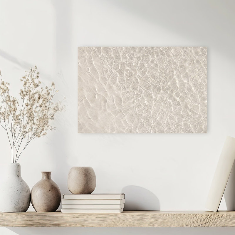 Ripples On Sand Serene Contemporary Beach Nature Wall Art Print 1 Piece Wrapped Canvas Wall Art, 30.48cm H x 45.72cm W