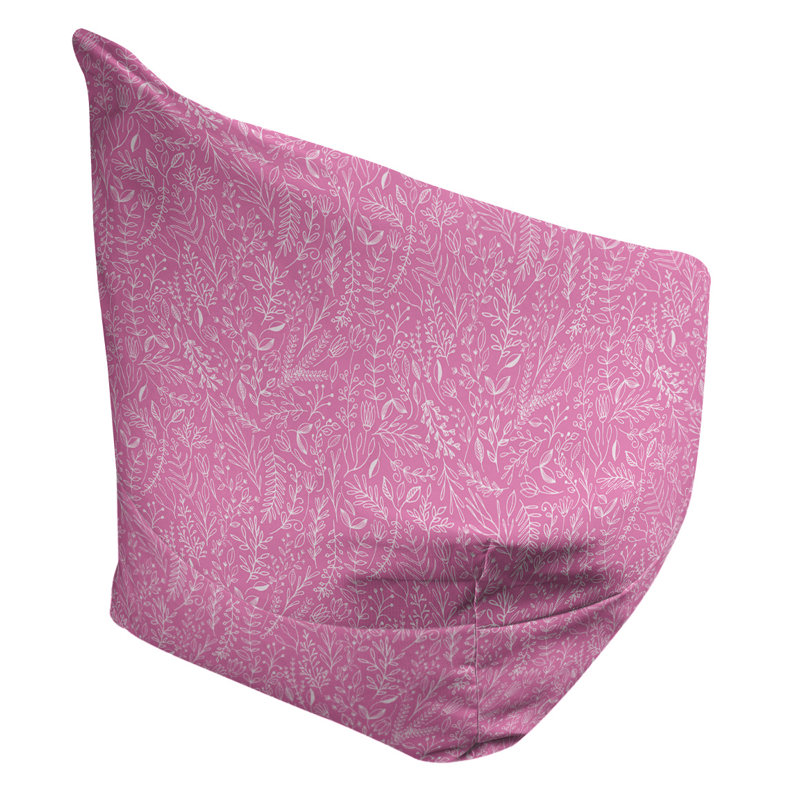 Petite chaise à sacs à billes & Leffel, Rembourrage poly, Rose / blanc, H 86 po x L 27 po x P 43 po