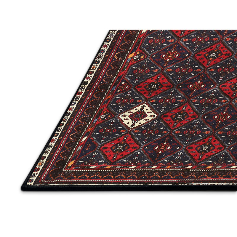 Tapis gris clair/vert clair traditionnel Hohensee, Rectangle 5 pi x 7 pi
