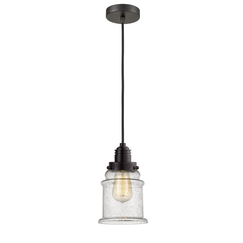 Cecil 1 - Light Single Pendant, Oil Rubbed Bronze/Black