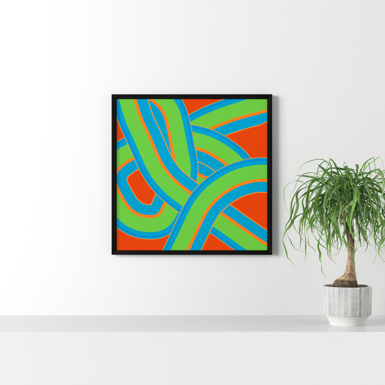 Twist Series I "Twisted Love" Print, 30" H x 30" W x 1.25" D, Black