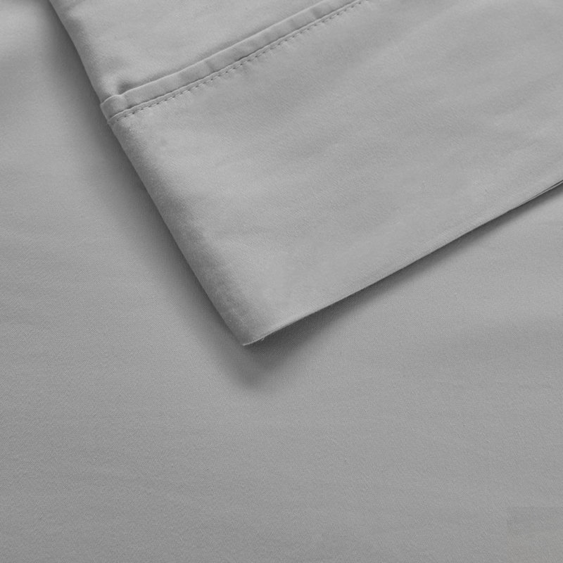 Ensemble de draps en mélange de coton 4 pièces HeiQ Smart, Queen Sheet Set with 2 Pillowcases, Grey