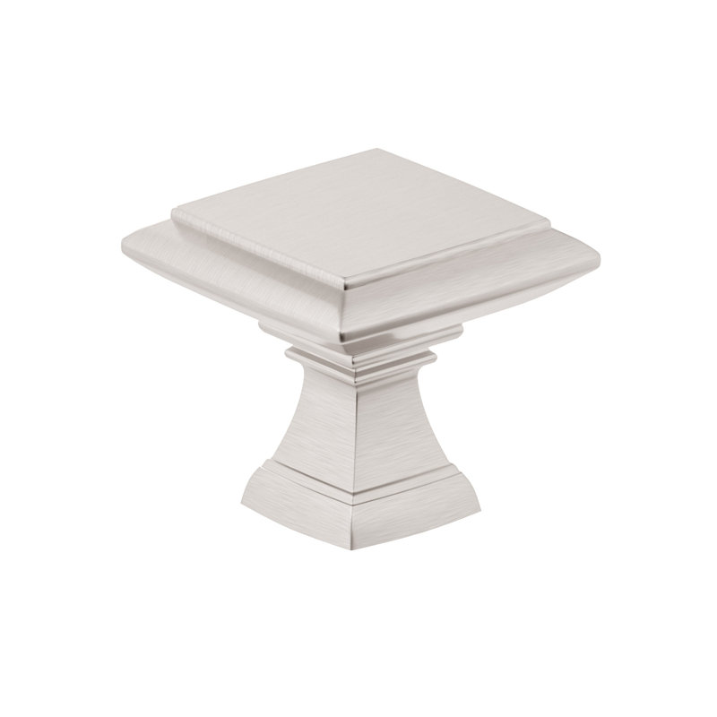 Inspiration Square Knob, 1.3" W x 1.3" D x 1.17" D, Brushed Nickel