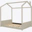 Lit double en velours pour lit double en bois beige