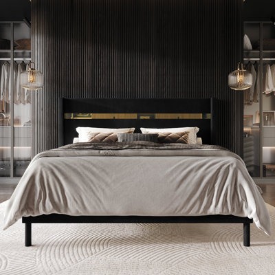 Velvet Platform Wingback Bed by Mercer41