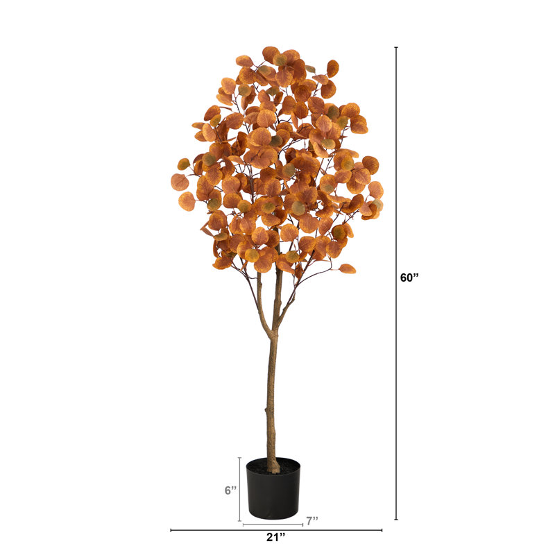 60'' Faux Eucalyptus Tree in Pot Liner