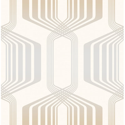Papier peint rayé hexagonal Seaeda Designs Dreda