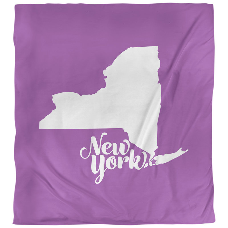 Housse de couette new york, Violet, Polyester brossé
