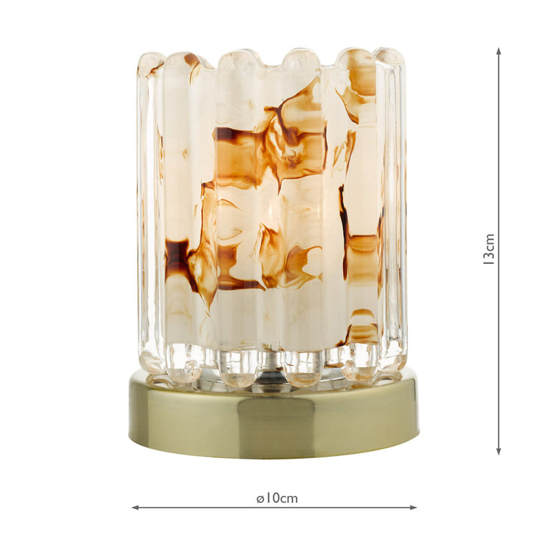 Rugby Metal Novelty Lamp, Brass/Beige
