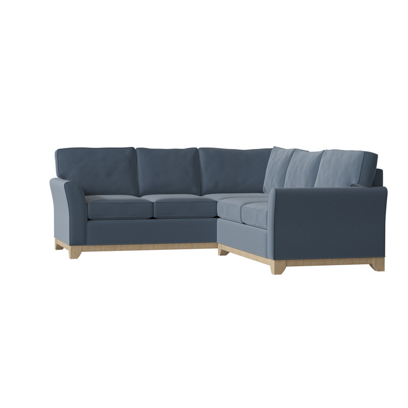 Canapé modulaire en coton de 108 po de largeur Bevins, Accoudoir à droite (vu de face), Lapis Lena, Naturel
