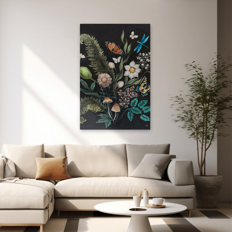 Bohème et éclectique gothique botanique II, H 60 po x l 40 po