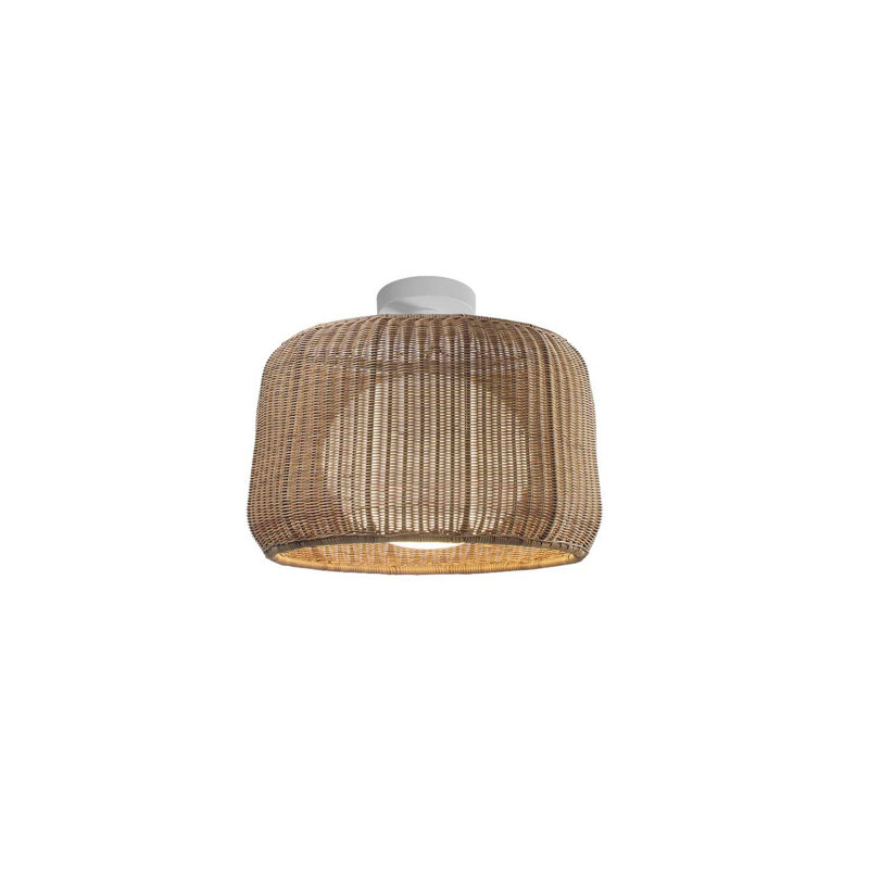 Fora 19.69'' W 1 - Bulb Outdoor Semi Flush Mount, Natural White/Light Beige