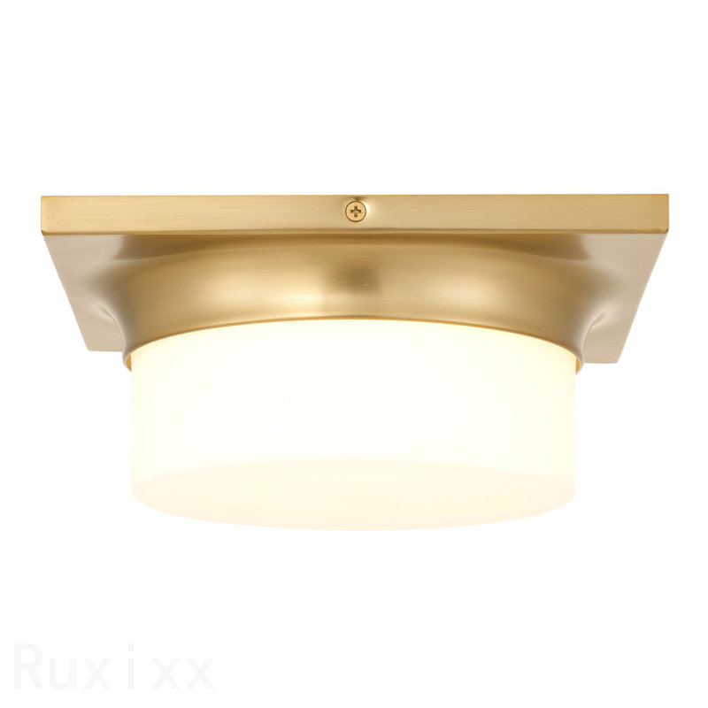 10-In Antique Brass Led Flush Mount, Antique Brass, 3.75" H x 10" W x 10" D