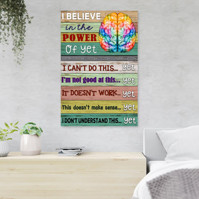 «Colorful Brain - I Believe In The Power Of Encore», reproduction d'art graphique sur toile tendue 1 pièce