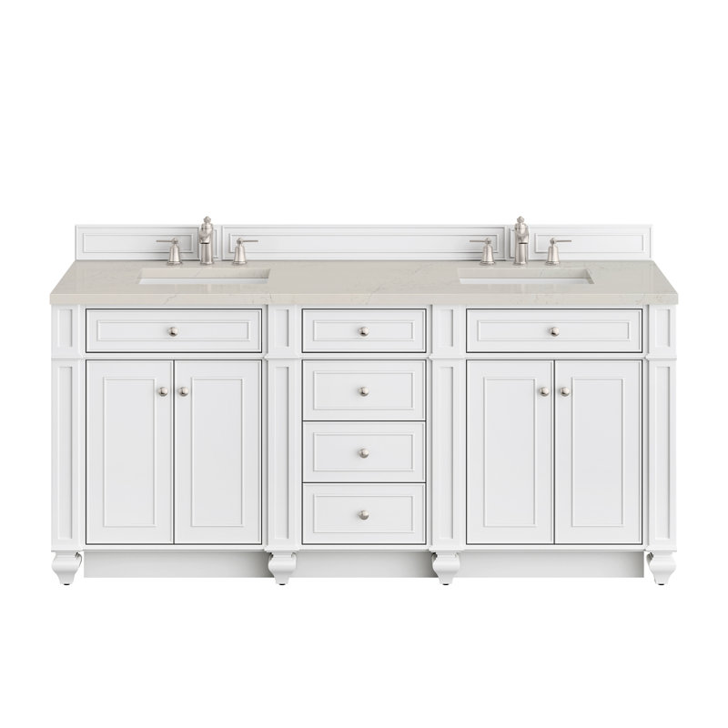 Bristol 72'' W Double Vanity, Bright White, Siberian