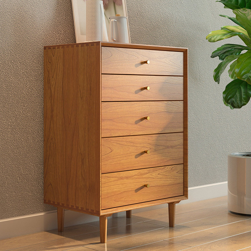 Commode à tiroirs simple et moderne, Bois de cerisier