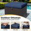 Ensemble de patio extérieur en osier pour 6 personnes avec causeuse, table d'appoint et repose-pieds Alderwood-2082218707