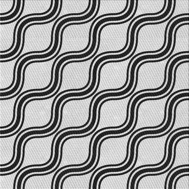 Tapis noir/gris à motifs, Carré 5 pi