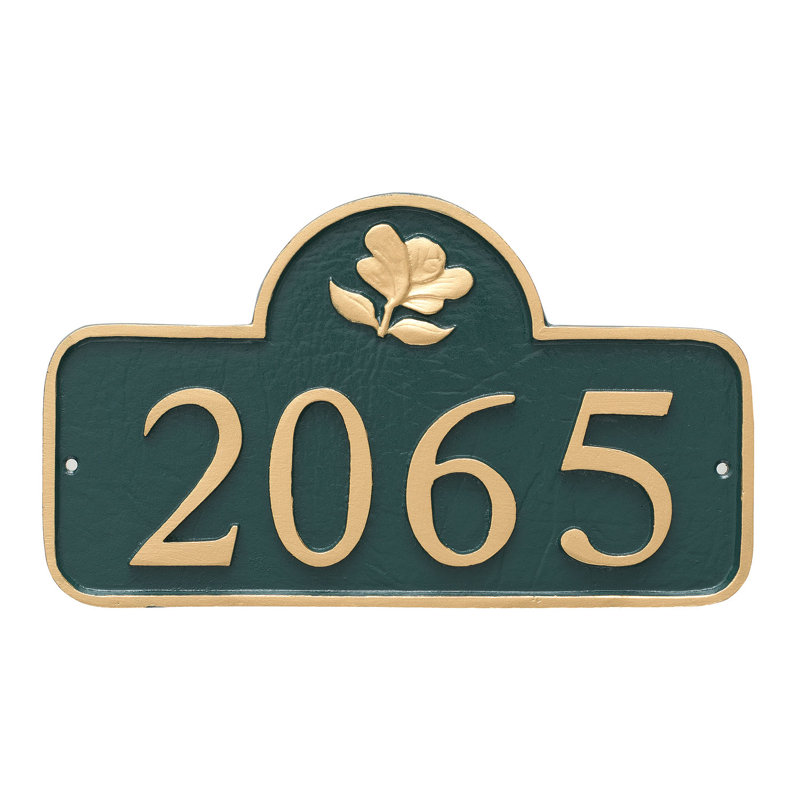 Plaque d’adresse murale sur 1 ligne springfield, Sable / argent, Oui