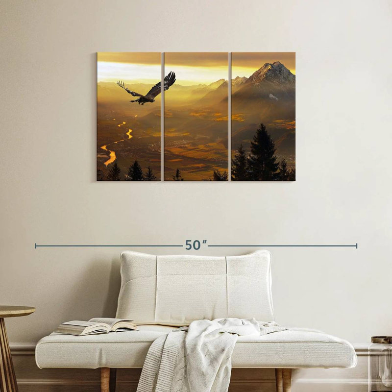 Brampt Golden Eagle At Sunset, 24" H x 38" W