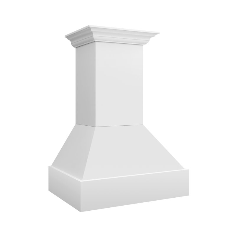 ZLINE 36 in. Wooden Wall Mount Range Hood in Rustic Bright White Finish, Bright White