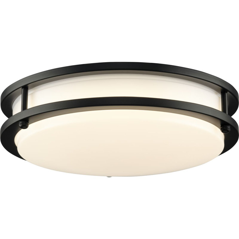 Plafonnier encastré 5 lumières, Noir mat, H 2,82 po x l 10,24 po x P 10,24 po