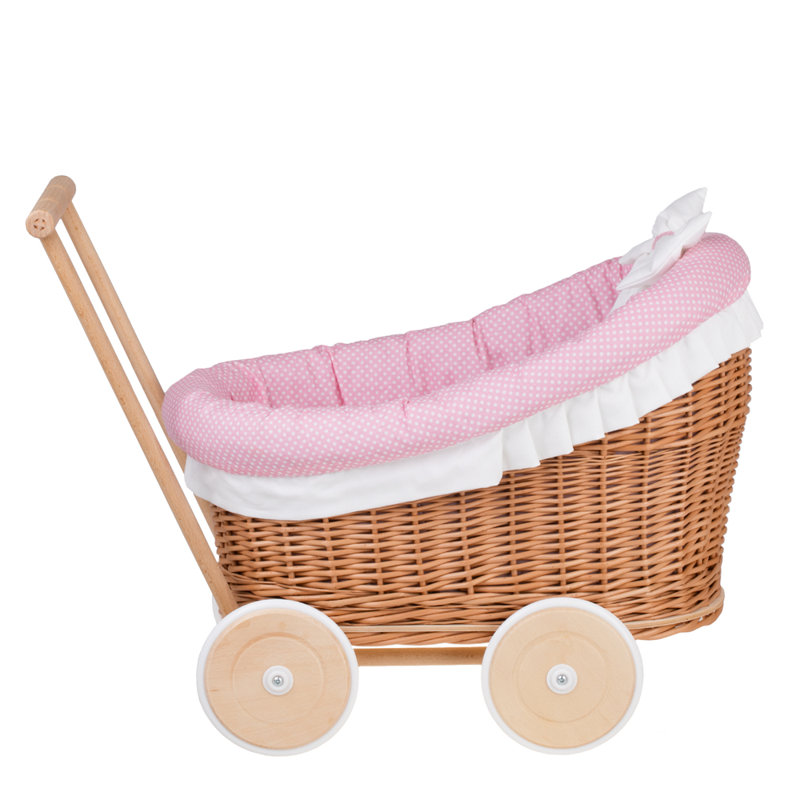 Hegg Wicker Doll Stroller, Brown