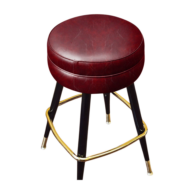 Signature Backless Swivel Bar Stool, Red