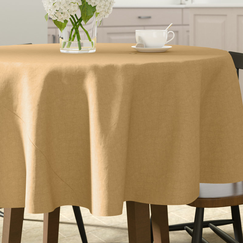 Timmie Tablecloth, 72" Round, Gold
