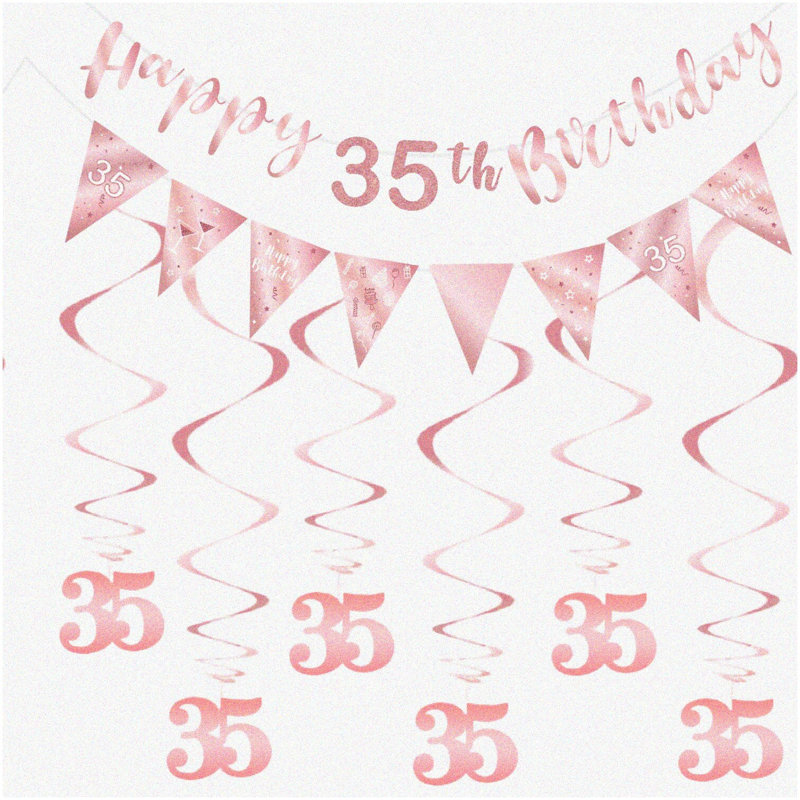 Rose Gold Glitter 95th Birthday Banner