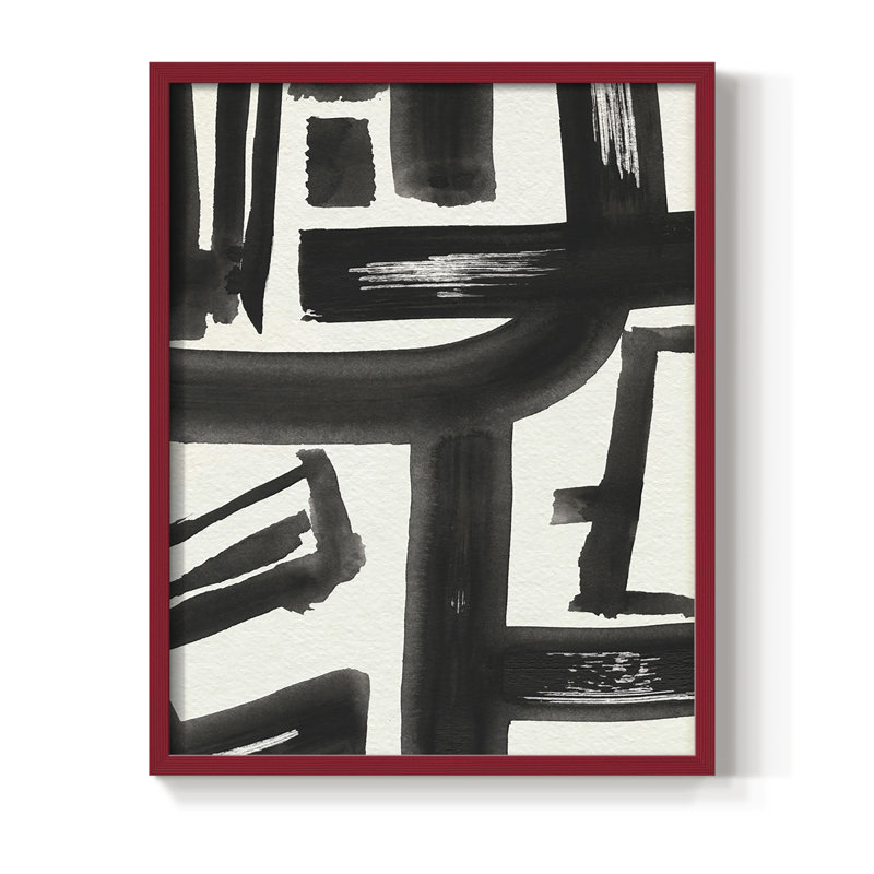 «Inkwell Intersect II», reproduction encadrée - bois massif, Rouge, H 10 po x l 8 po